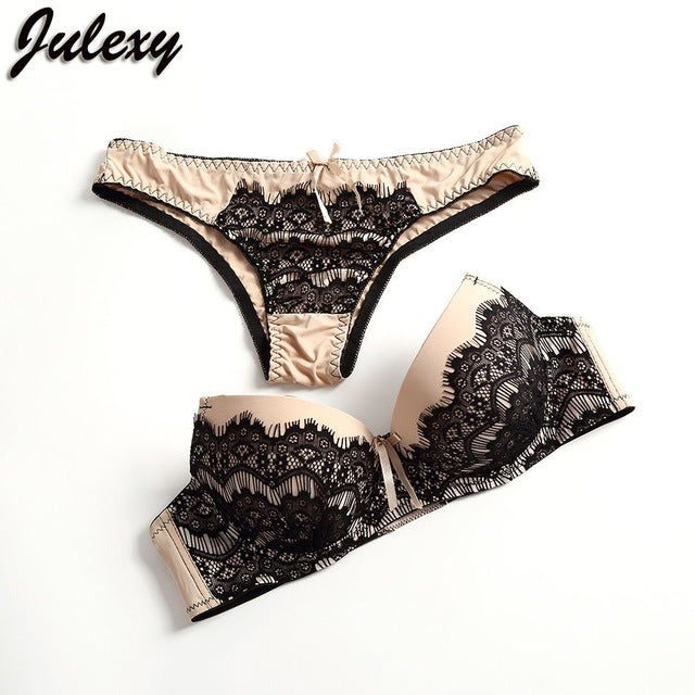 Sexy Embroidery Bra Set lace push up