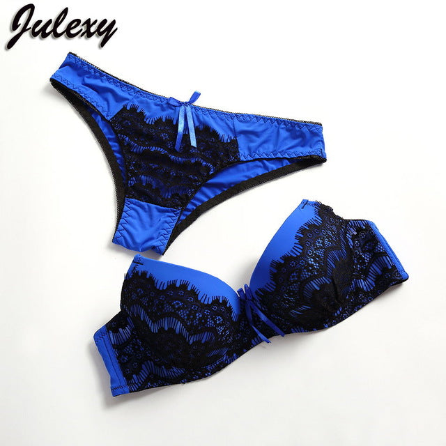 Sexy Embroidery Bra Set lace push up