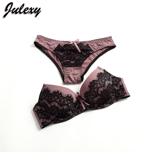 Sexy Embroidery Bra Set lace push up