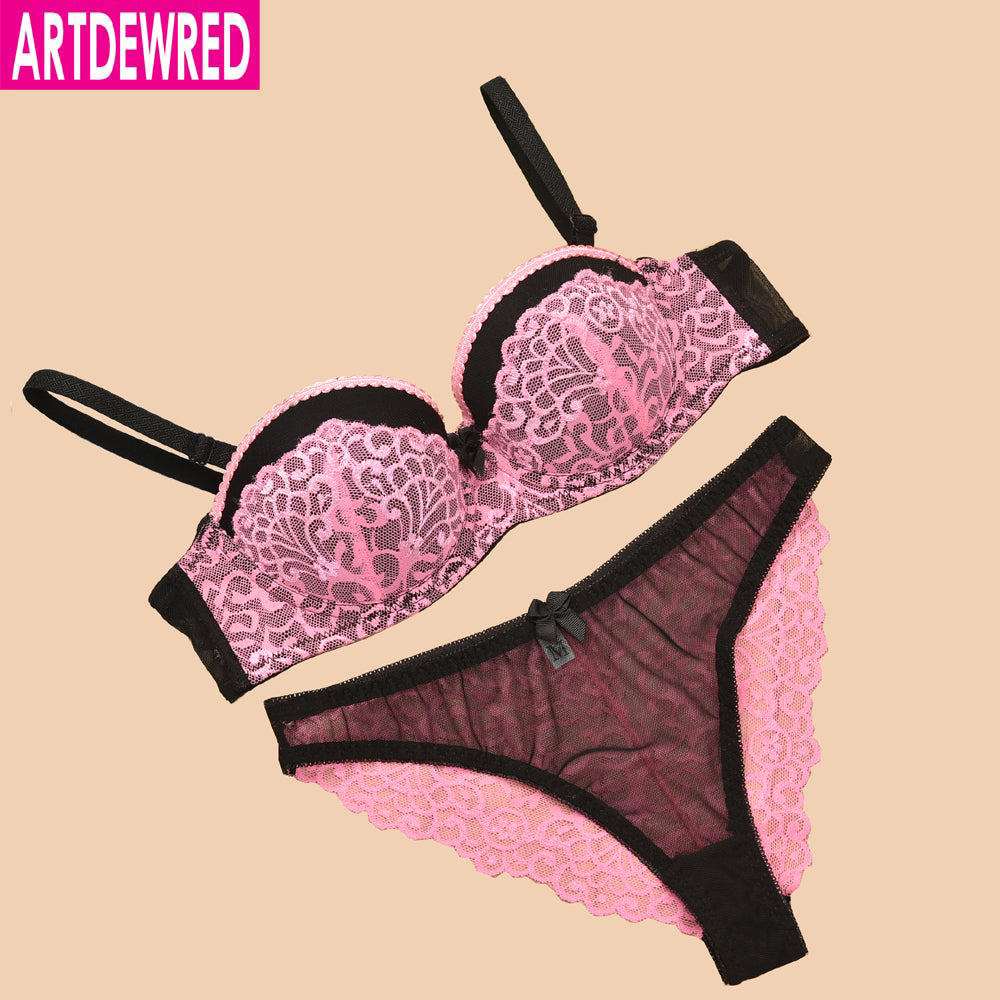 Sexy push up bra brief sets with Lace and embroidery