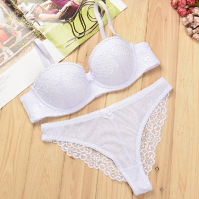 Sexy push up bra brief sets with Lace and embroidery