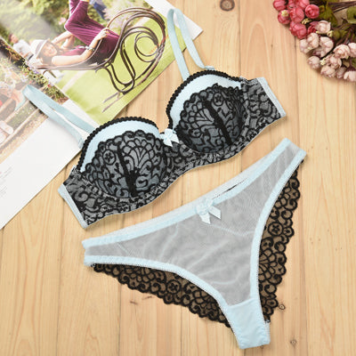 Sexy push up bra brief sets with Lace and embroidery