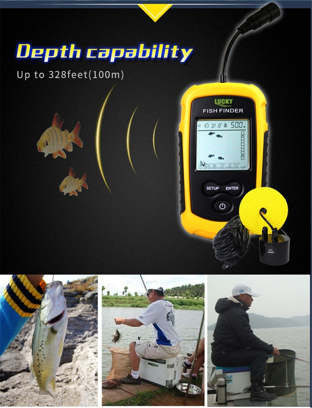 FISH FINDER PORTABLE SONAR LCD