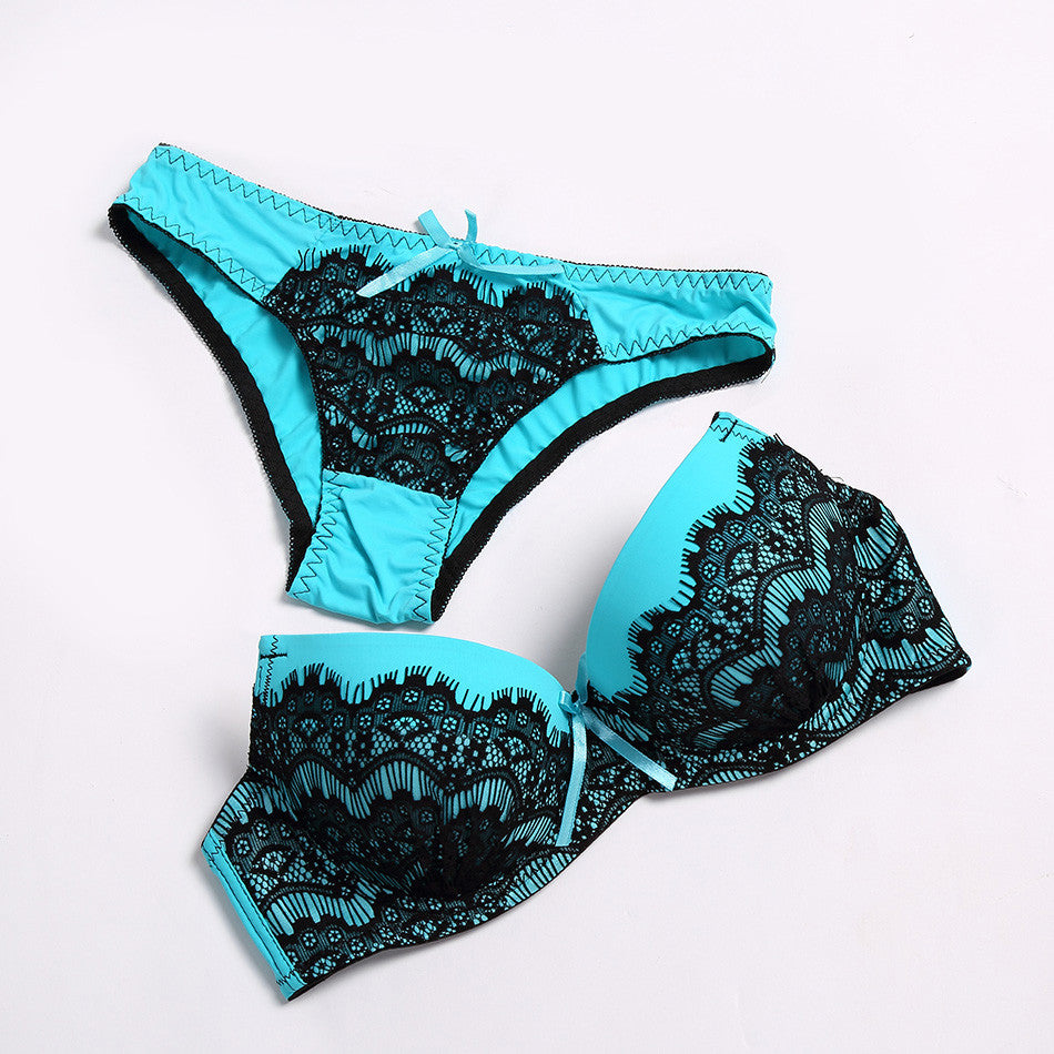 Sexy Embroidery Bra Set lace push up