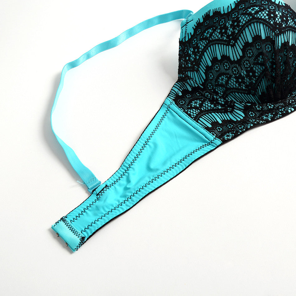 Sexy Embroidery Bra Set lace push up