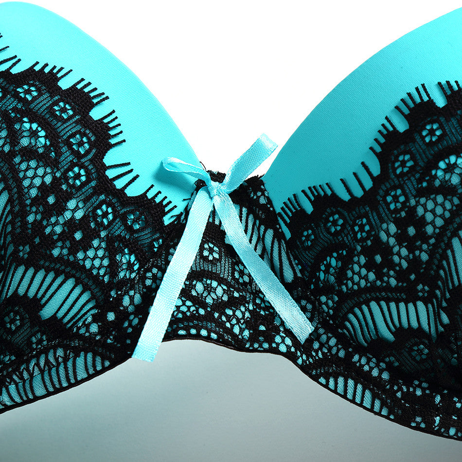 Sexy Embroidery Bra Set lace push up