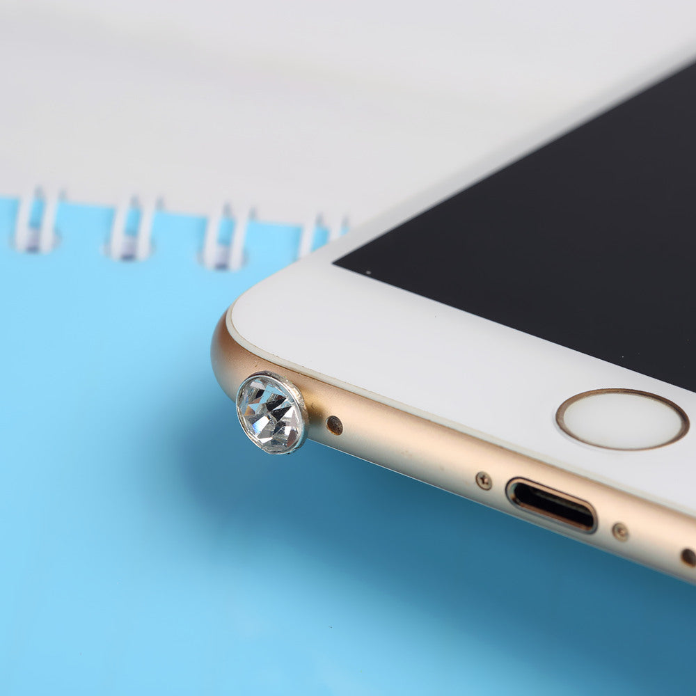 5 piece Universal 3.5mm Diamond Dust Plug Mobile Phone accessories For iPhone 5 5s 6 6s
