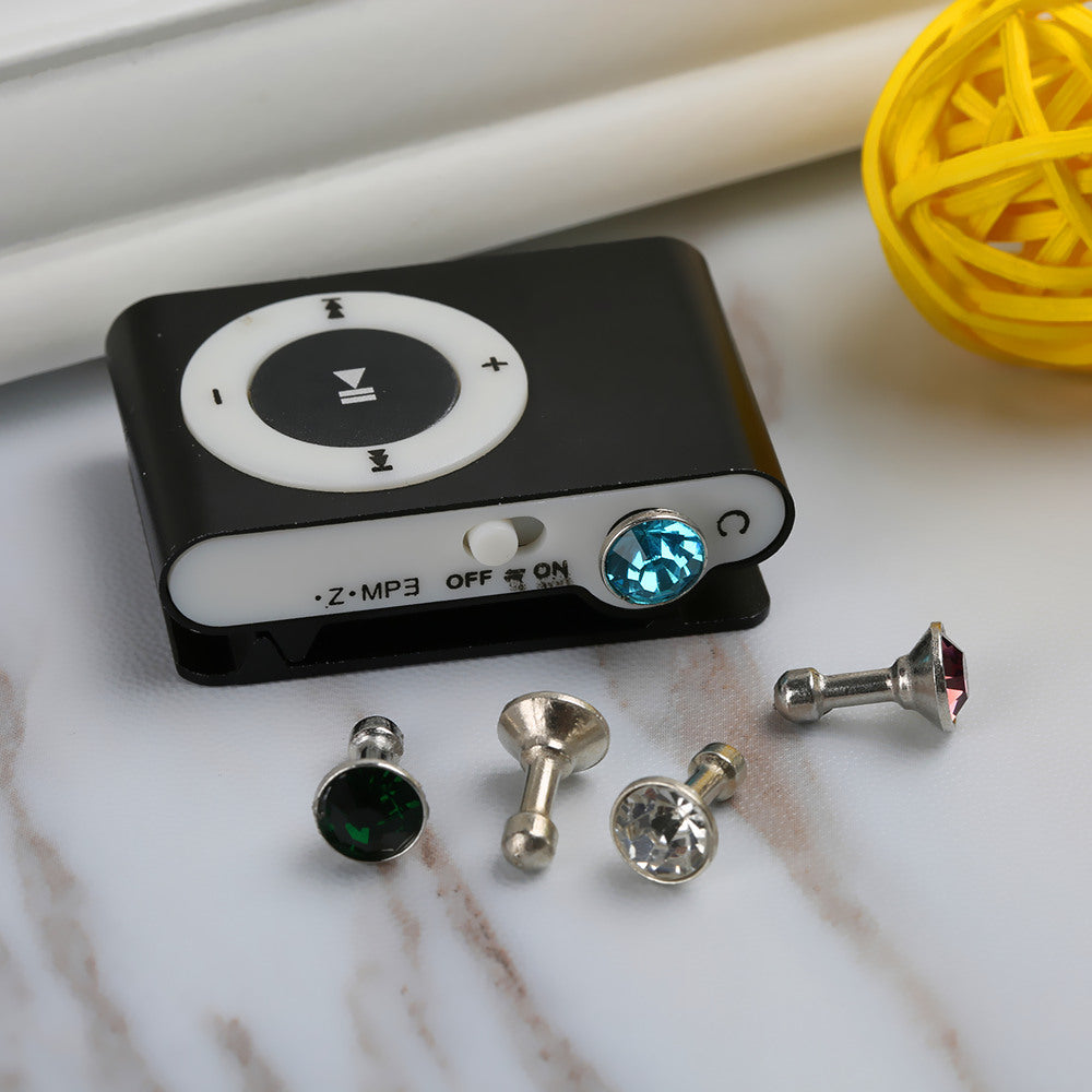 5 piece Universal 3.5mm Diamond Dust Plug Mobile Phone accessories For iPhone 5 5s 6 6s