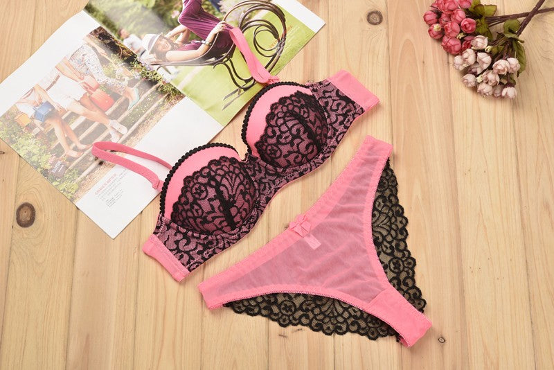 Sexy push up bra brief sets with Lace and embroidery