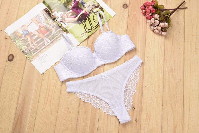 Sexy push up bra brief sets with Lace and embroidery