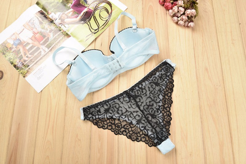Sexy push up bra brief sets with Lace and embroidery